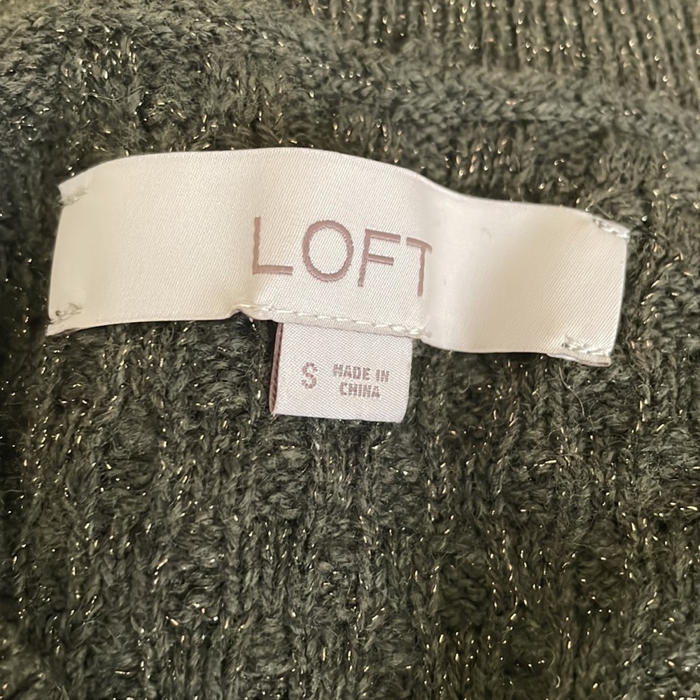 Loft Olive Green Sweater Size: Small/Medium - Picture 7 of 9